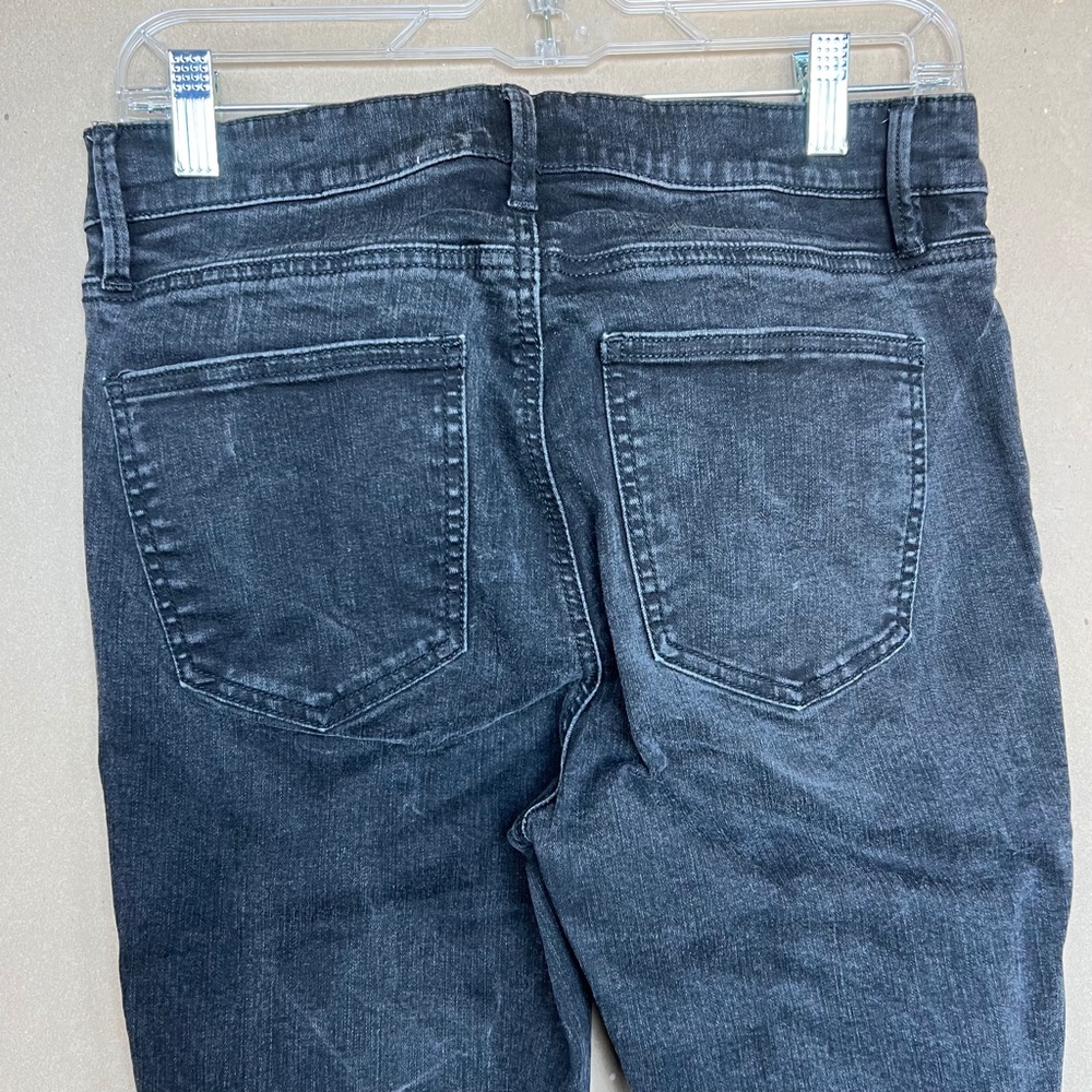 Ann Taylor The Skinny Black Stretch Denim Black Acid Wash Jeans Size 8 - Picture 4 of 12